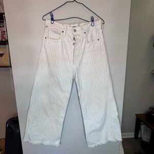 Citizens Of Humanity White Striped Wide Leg Jeans Size 27